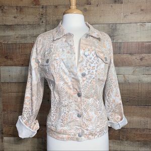 Nine West | NWT Snake Print Denim Jacket
